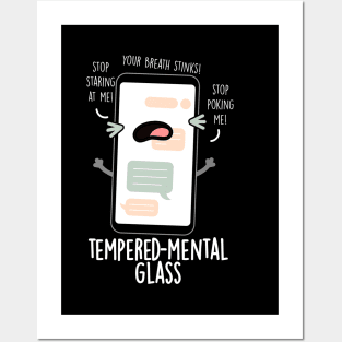 Tempered-mental Glass Cute Cellphone Pun Posters and Art